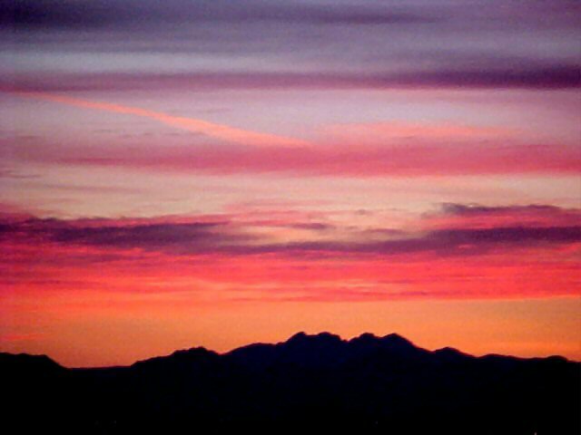 Sunrise over the Four Peaks Wilderness, Mazatzal Mountains, Arizona, ca 2005